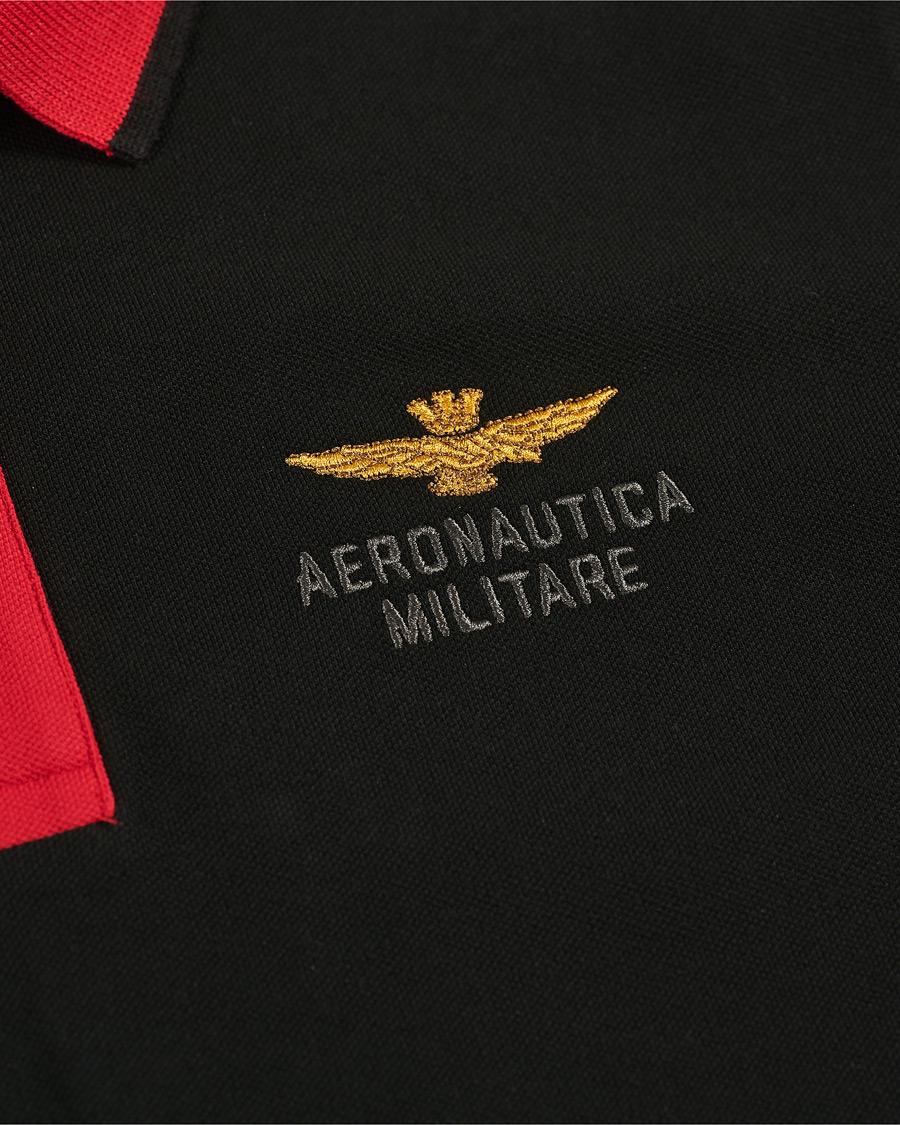 Homme | Pulls Et Tricots | Aeronautica Militare | Long Sleve Logo Polo Military/Black/Red