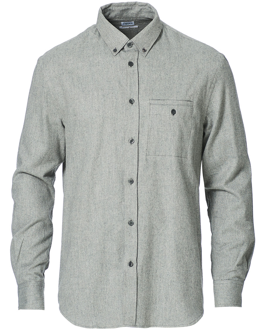 Heren | Overhemden | Filippa K | Zachary Flannel Shirt Grey Melange