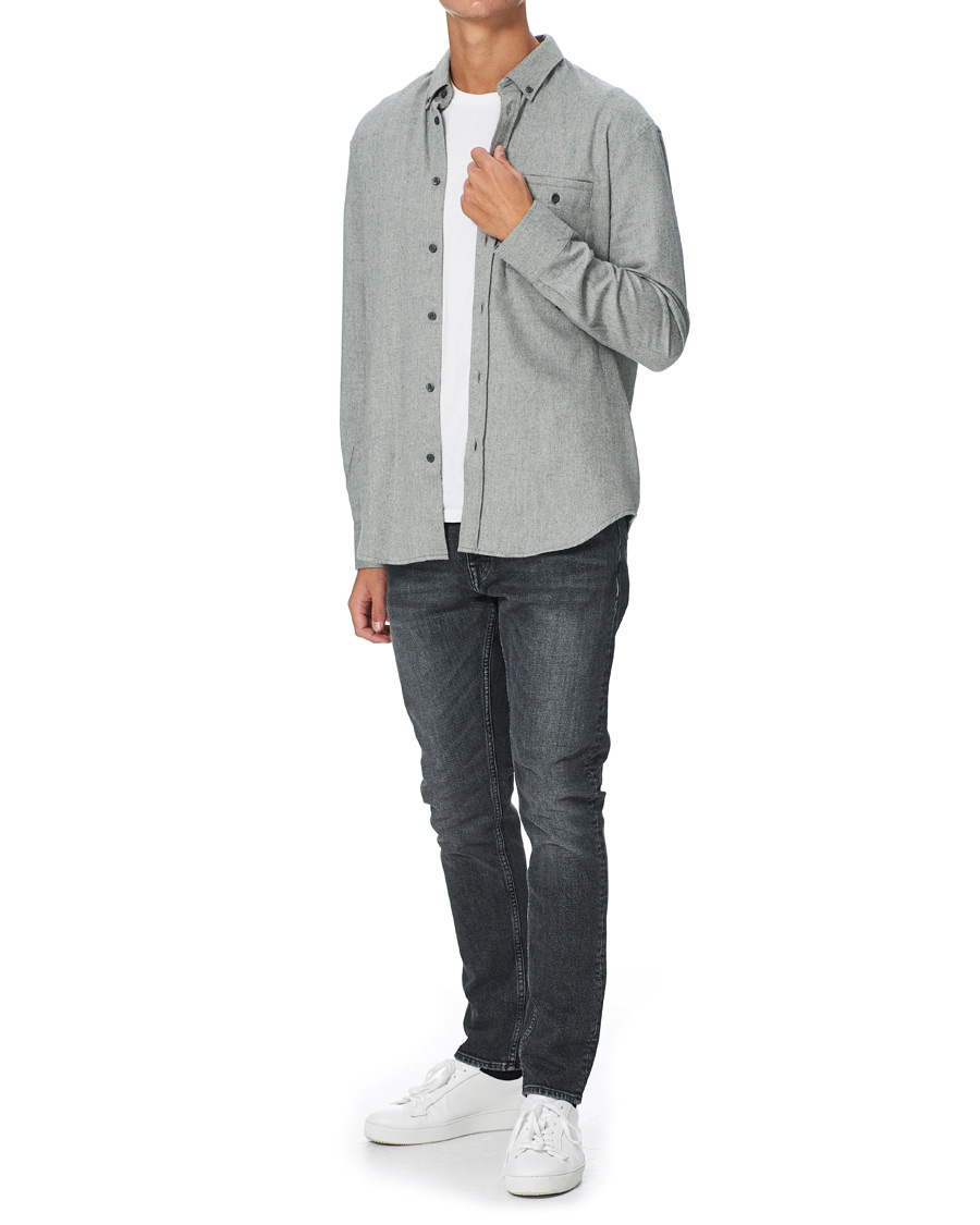 Heren | Overhemden | Filippa K | Zachary Flannel Shirt Grey Melange
