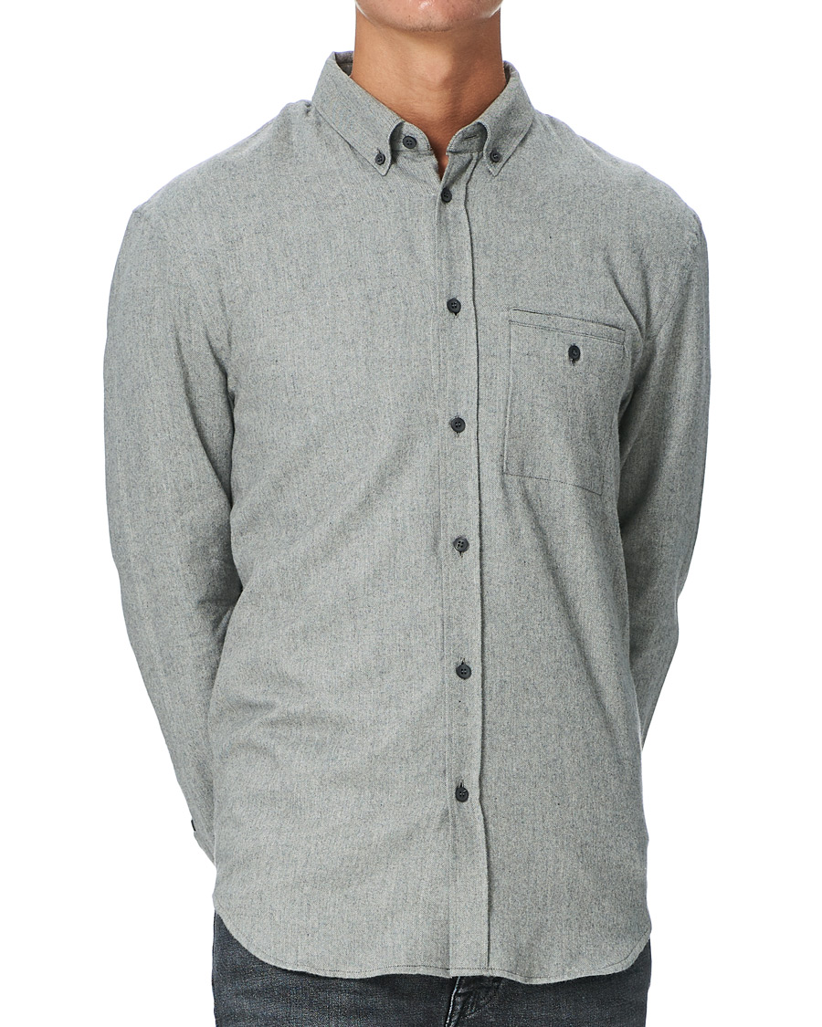 Heren | Overhemden | Filippa K | Zachary Flannel Shirt Grey Melange