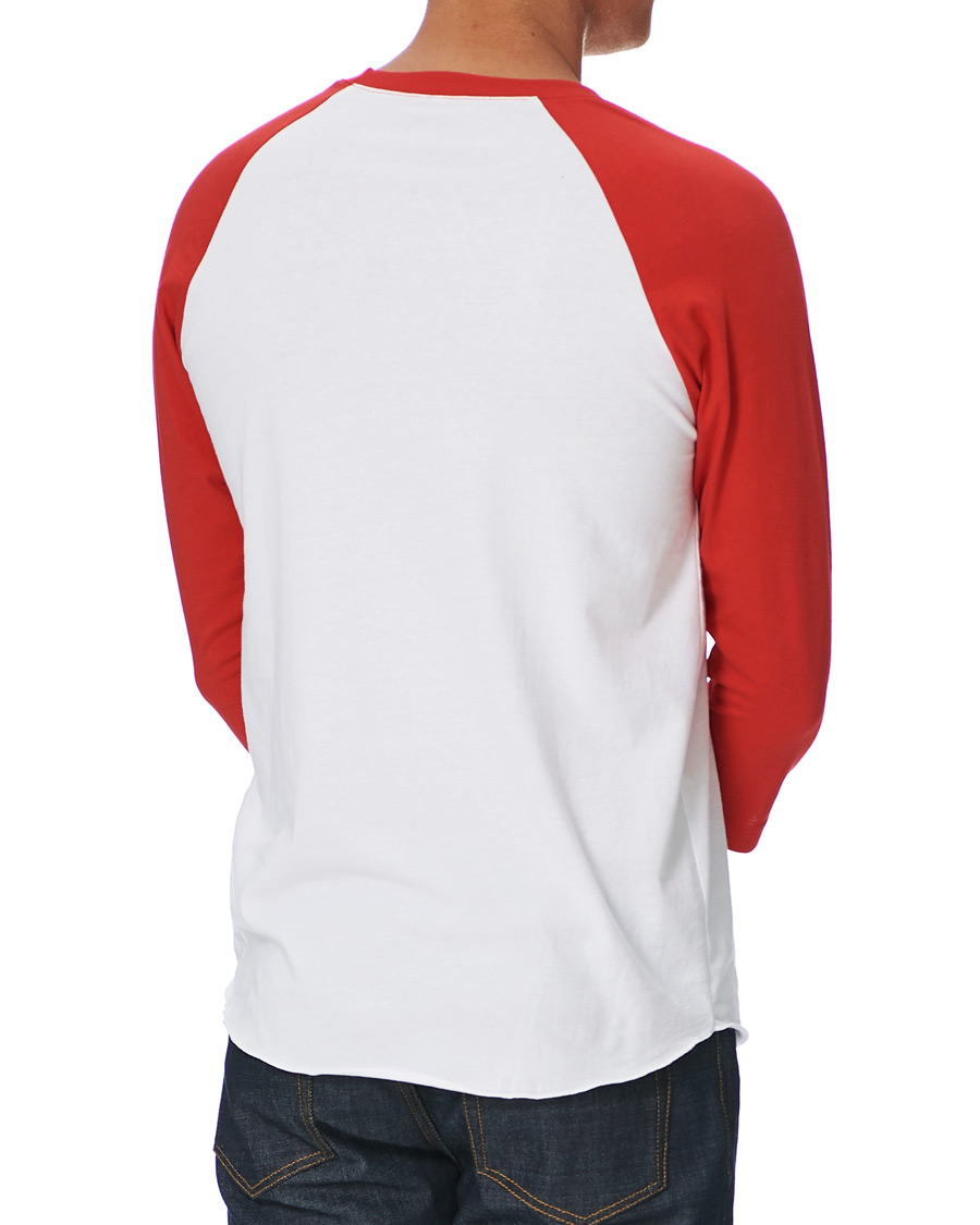 Homme | T-shirts | Red Wing Shoes | 3/4 Sleeve Baseball Logo T-shirt Red/White