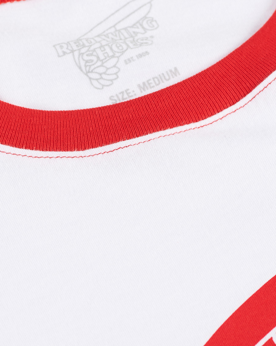 Homme | T-shirts | Red Wing Shoes | 3/4 Sleeve Baseball Logo T-shirt Red/White
