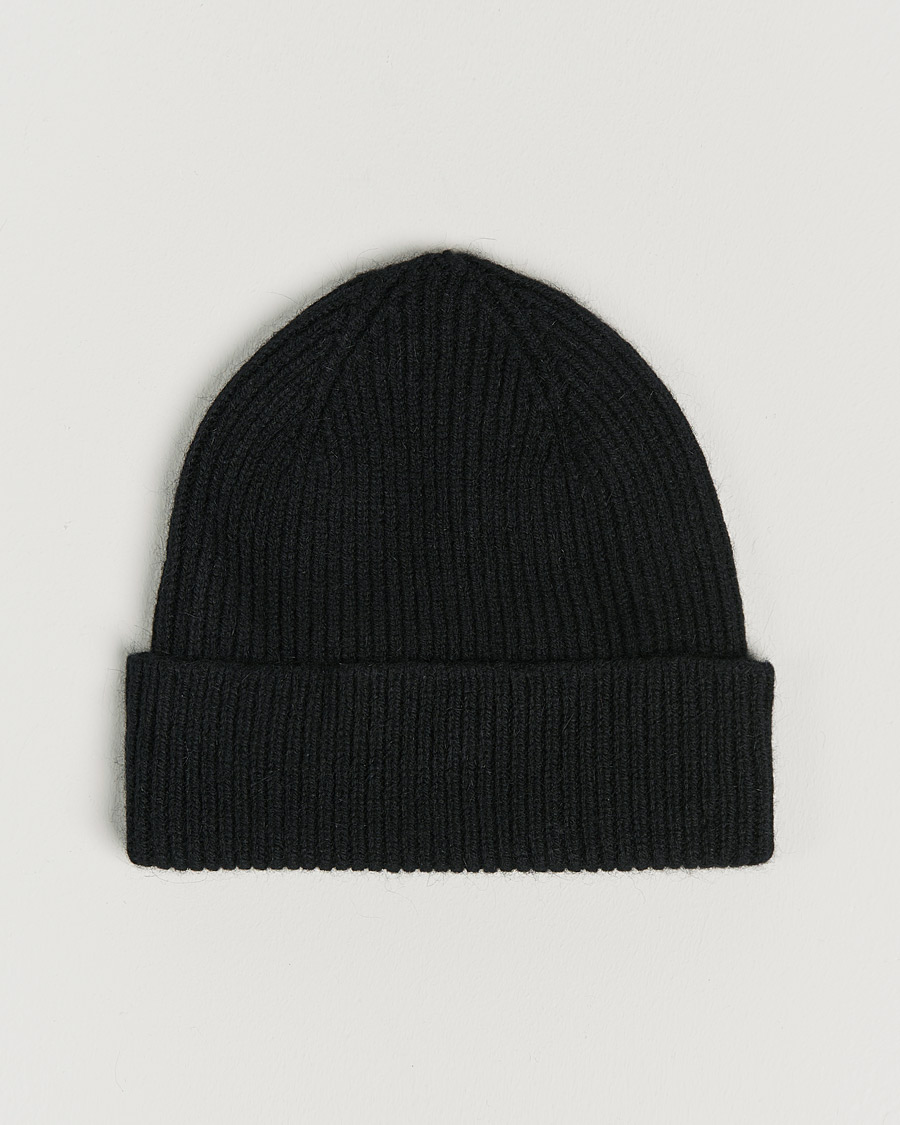 Homme | Bonnets | Le Bonnet | Lambswool/Caregora Beanie Onyx