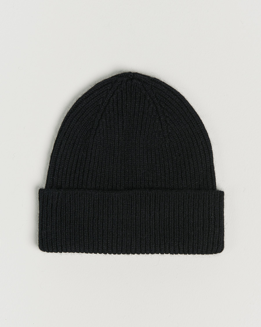 Homme | Bonnets | Le Bonnet | Lambswool/Caregora Beanie Onyx