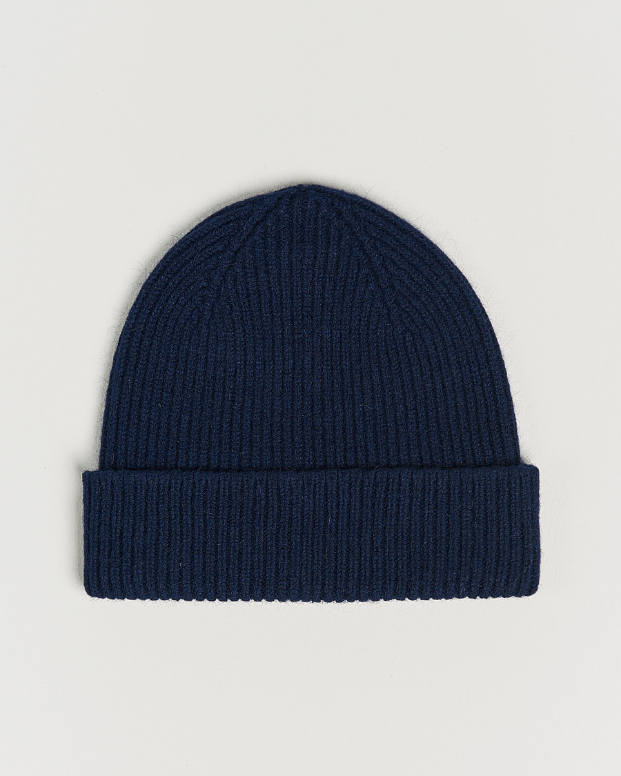 Homme | Bonnets | Le Bonnet | Lambswool/Caregora Beanie Midnight