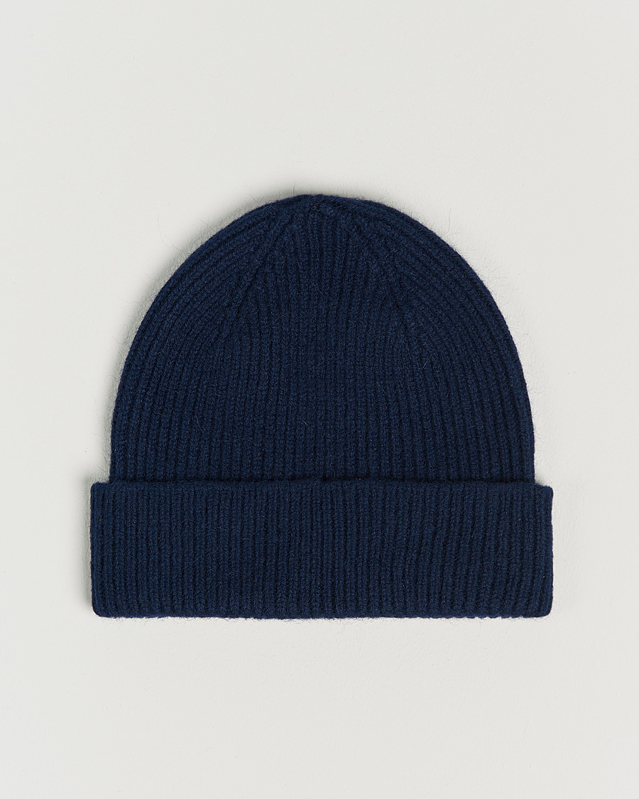 Homme | Bonnets | Le Bonnet | Lambswool/Caregora Beanie Midnight