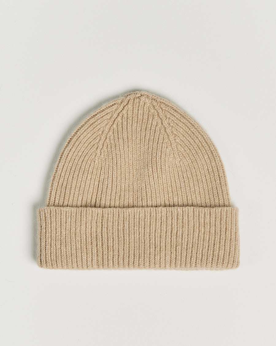 Homme | Bonnets | Le Bonnet | Lambswool/Caregora Beanie Sand