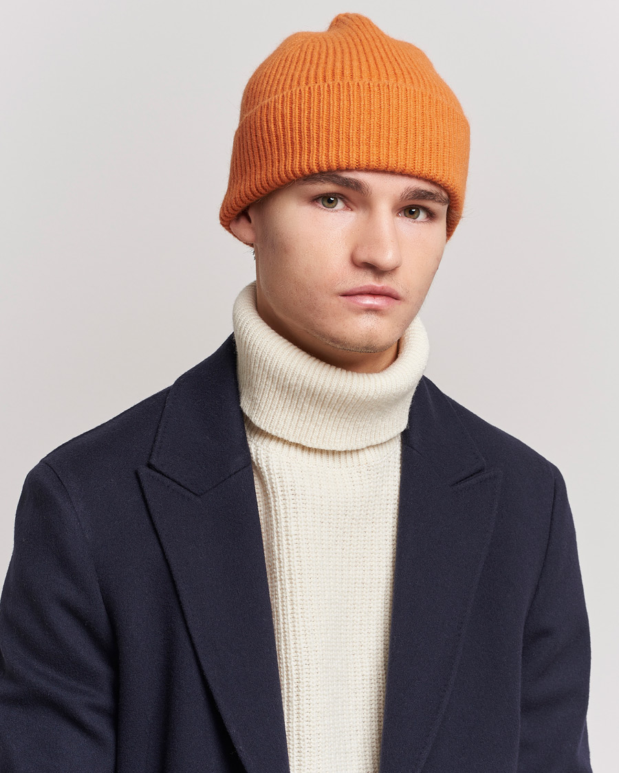 Homme | Le Bonnet Lambswool/Caregora Beanie Flame | Le Bonnet | Lambswool/Caregora Beanie Flame