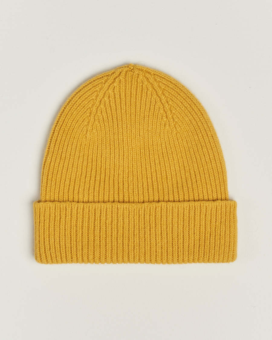 Heren | Mutsen | Le Bonnet | Lambswool/Caregora Beanie Mustard