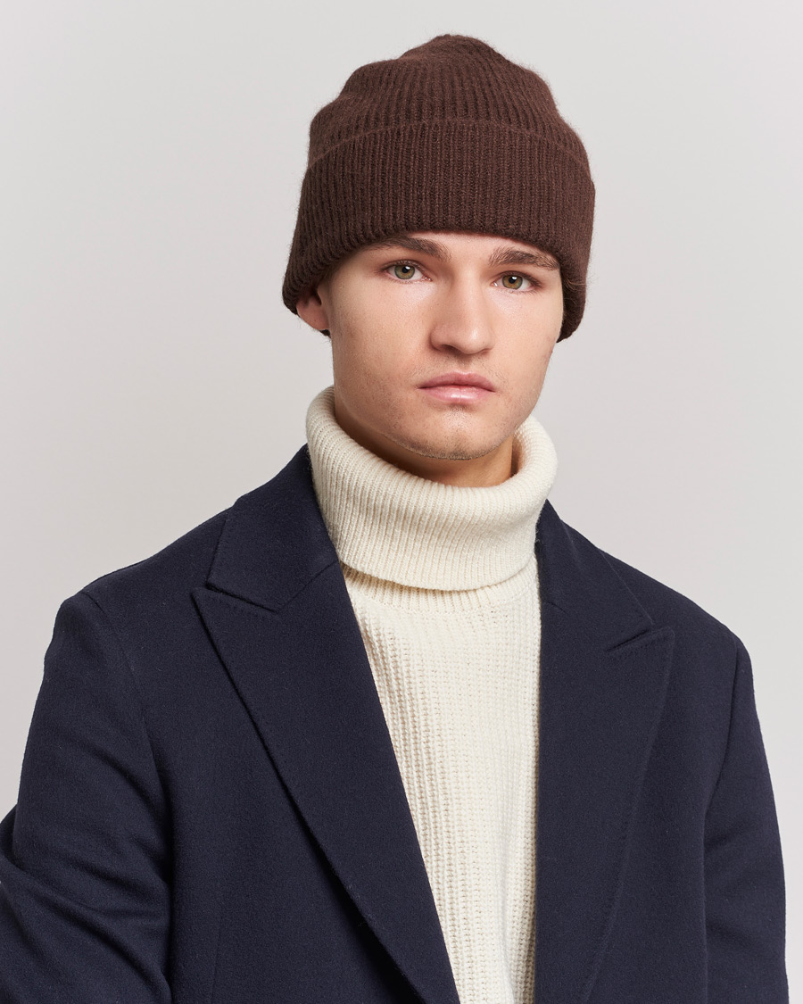 Homme | Le Bonnet Lambswool/Caregora Beanie Gingerbread | Le Bonnet | Lambswool/Caregora Beanie Gingerbread