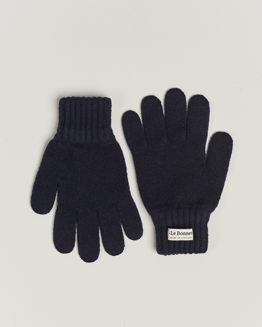 Heren | Le Bonnet Merino Wool Gloves Midnight | Le Bonnet | Merino Wool Gloves Midnight