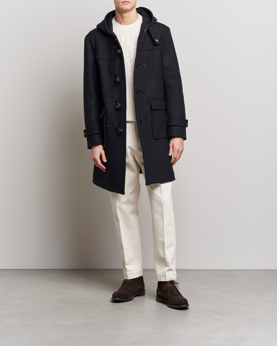 Heren | Jassen | Mackintosh | Weir Wool Hooded Duffle Navy