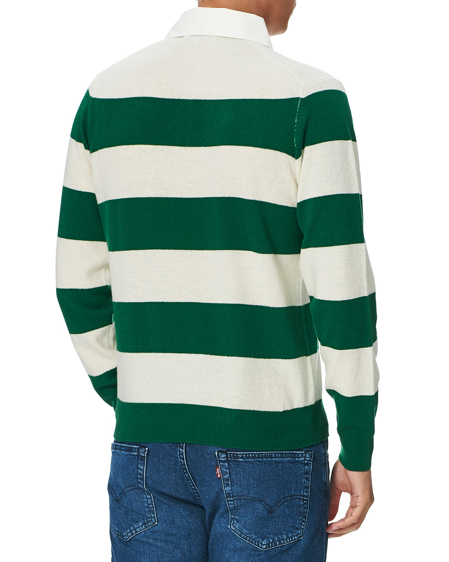Homme | Pulls Et Tricots | Mackintosh | Knitted Wool Rugby Sweater Green/White