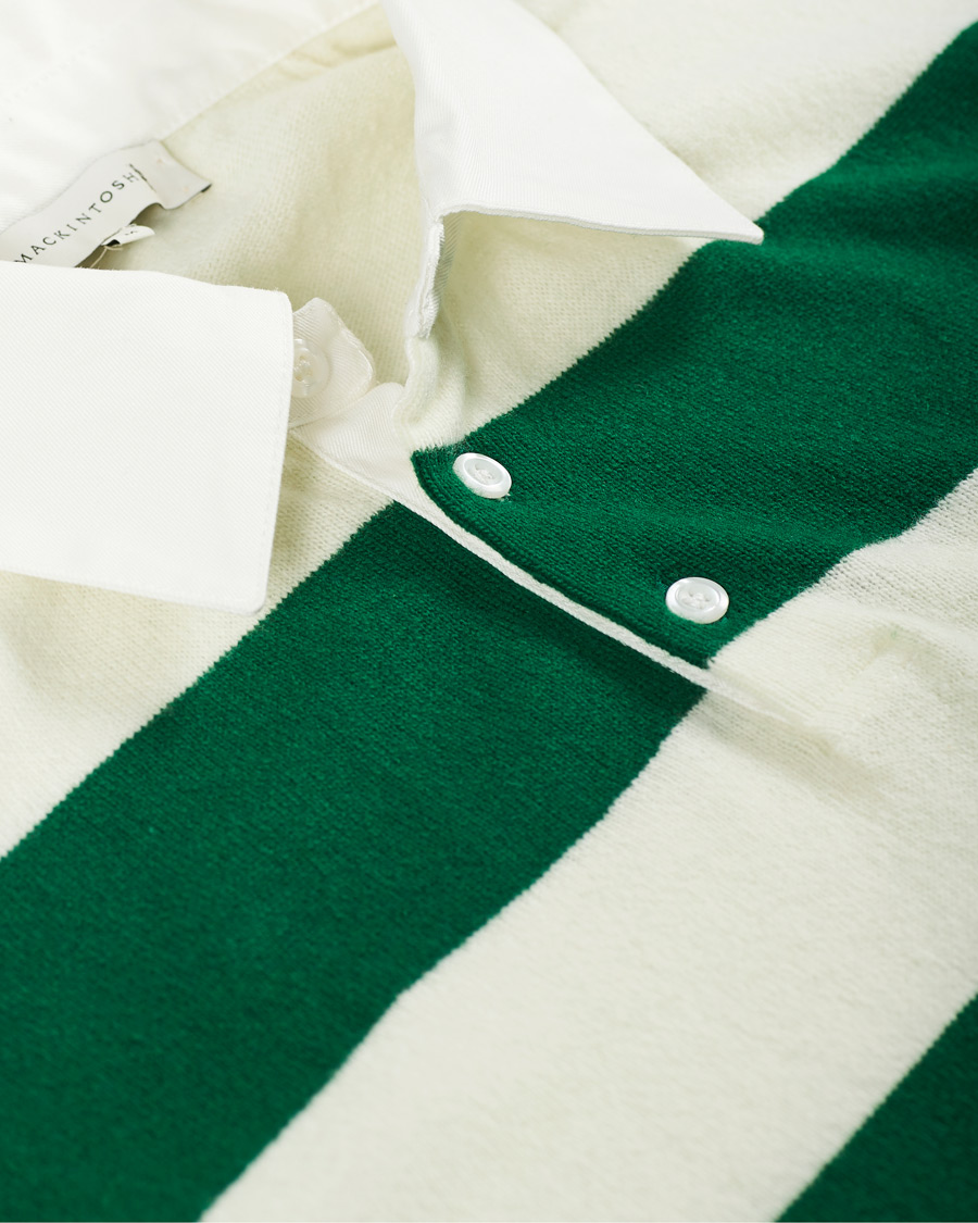 Homme | Pulls Et Tricots | Mackintosh | Knitted Wool Rugby Sweater Green/White