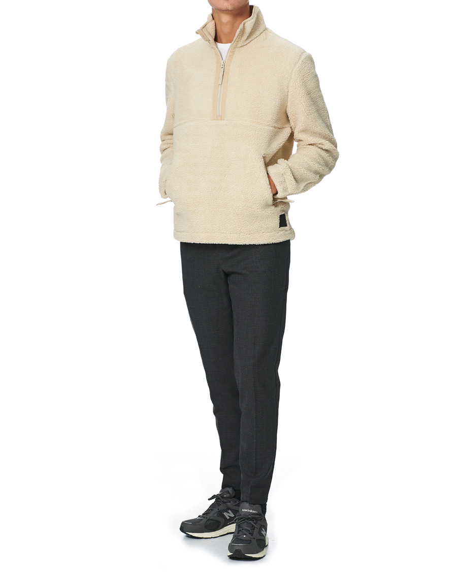 Heren | Truien | Samsøe Samsøe | Samsøe & Samsøe Timo Fleece Half Zip Brown Rice