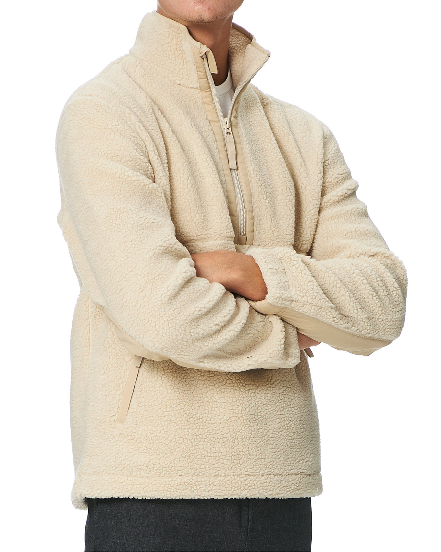 Heren | Truien | Samsøe Samsøe | Samsøe & Samsøe Timo Fleece Half Zip Brown Rice