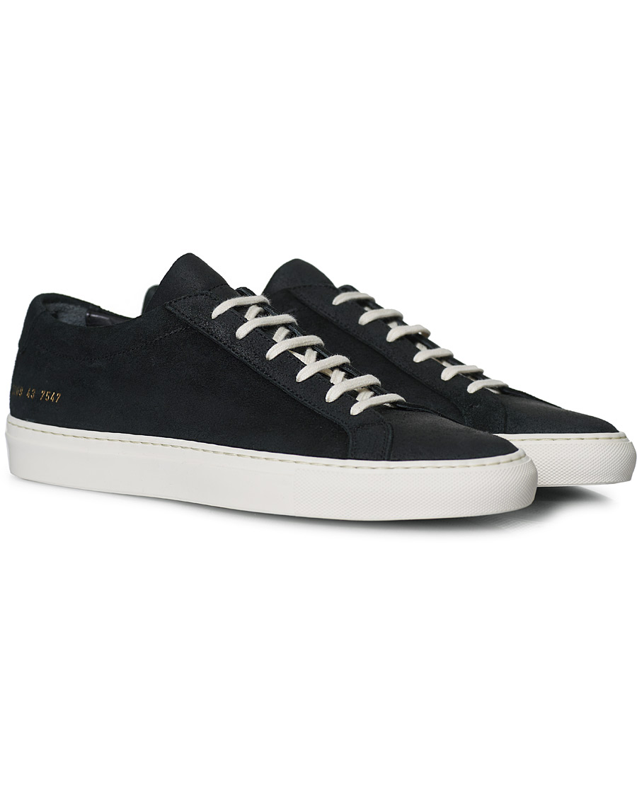 Homme | Common Projects Original Achilles Sneaker Black Waxed Suede | Common Projects | Original Achilles Sneaker Black Waxed Suede
