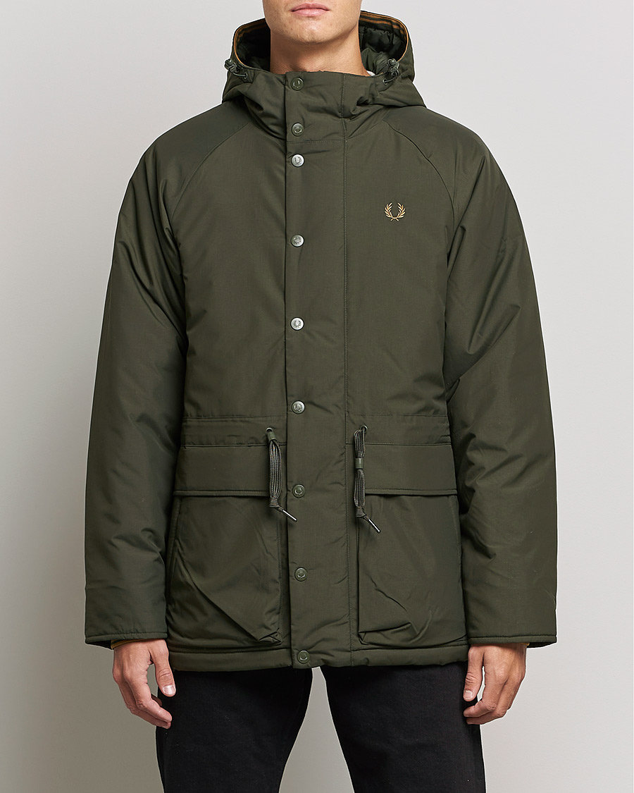 Heren | Jassen | Fred Perry | Padded Zip Through Parka Hunting Green