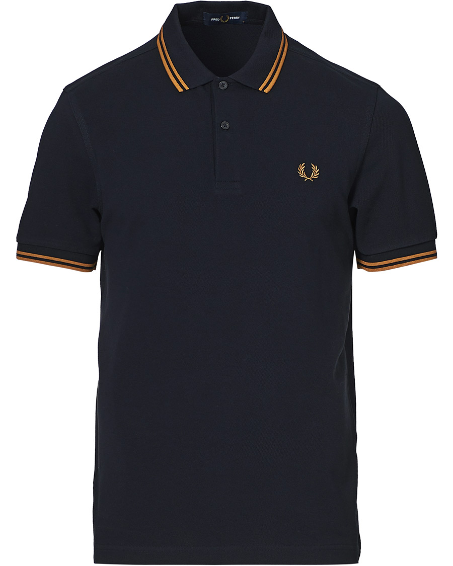 Homme | Polos | Fred Perry | Twin Tip Polo Navy/Dark Caramel