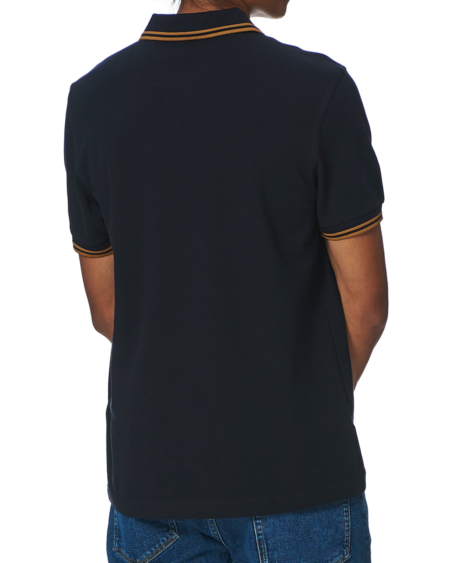 Homme | Polos | Fred Perry | Twin Tip Polo Navy/Dark Caramel