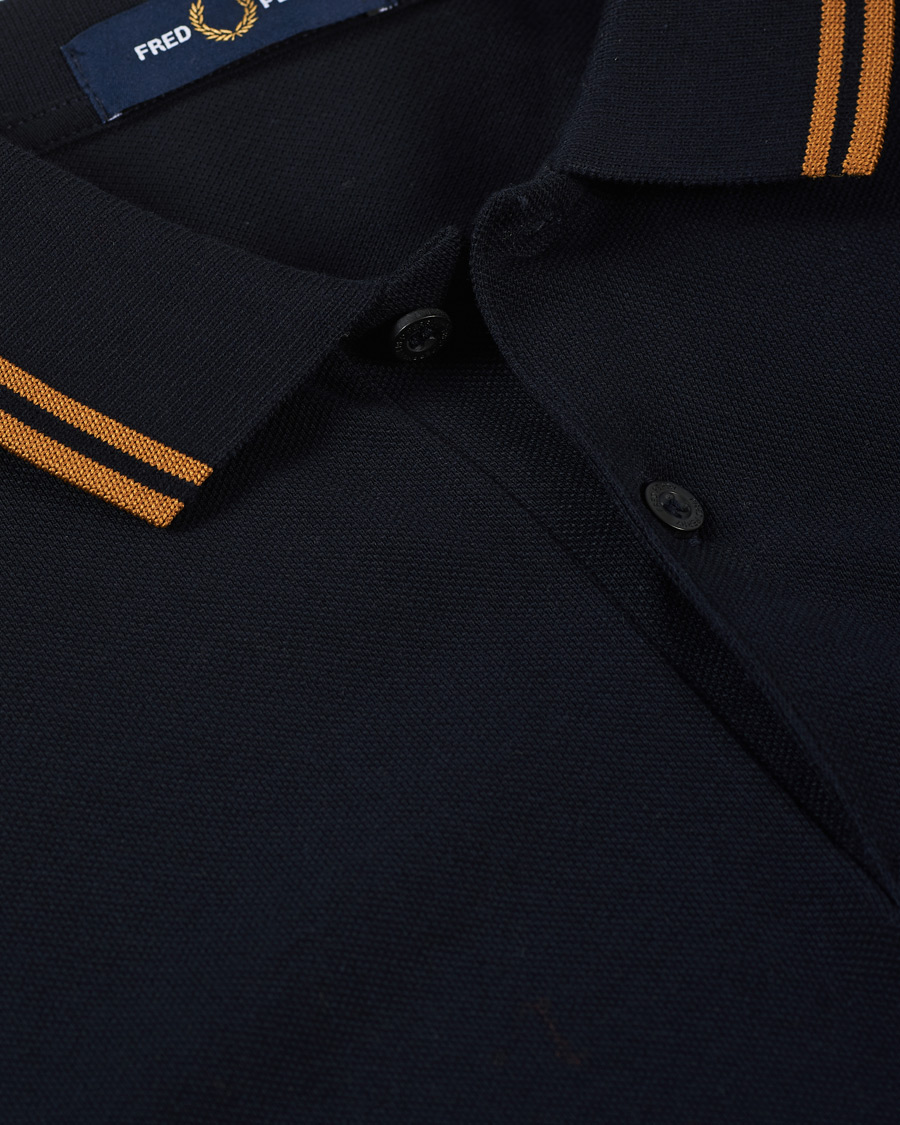 Homme | Polos | Fred Perry | Twin Tip Polo Navy/Dark Caramel