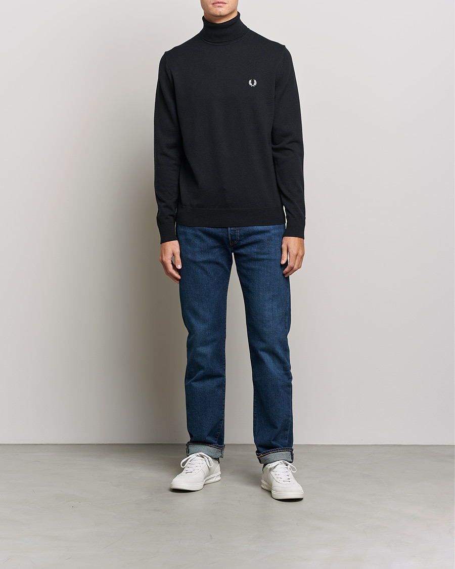 Homme | Pulls Et Tricots | Fred Perry | Roll Neck Jumper Black