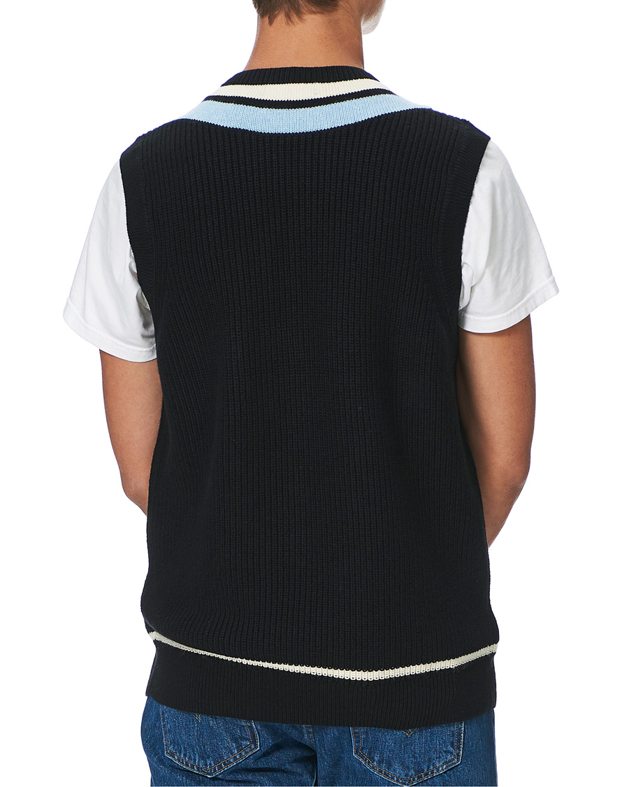 Homme | Pulls Et Tricots | Fred Perry | Striped Neck Knitted Vest Black