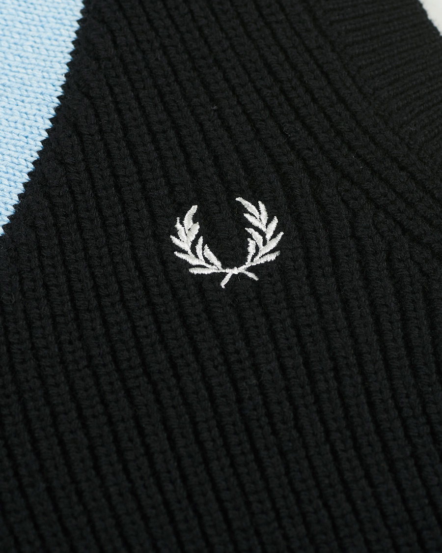 Homme | Pulls Et Tricots | Fred Perry | Striped Neck Knitted Vest Black