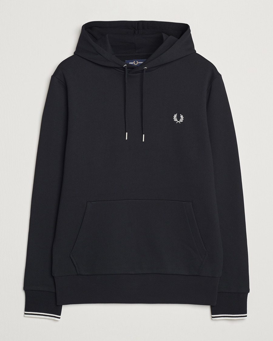 Heren | Truien | Fred Perry | Tipped Hoodie Black