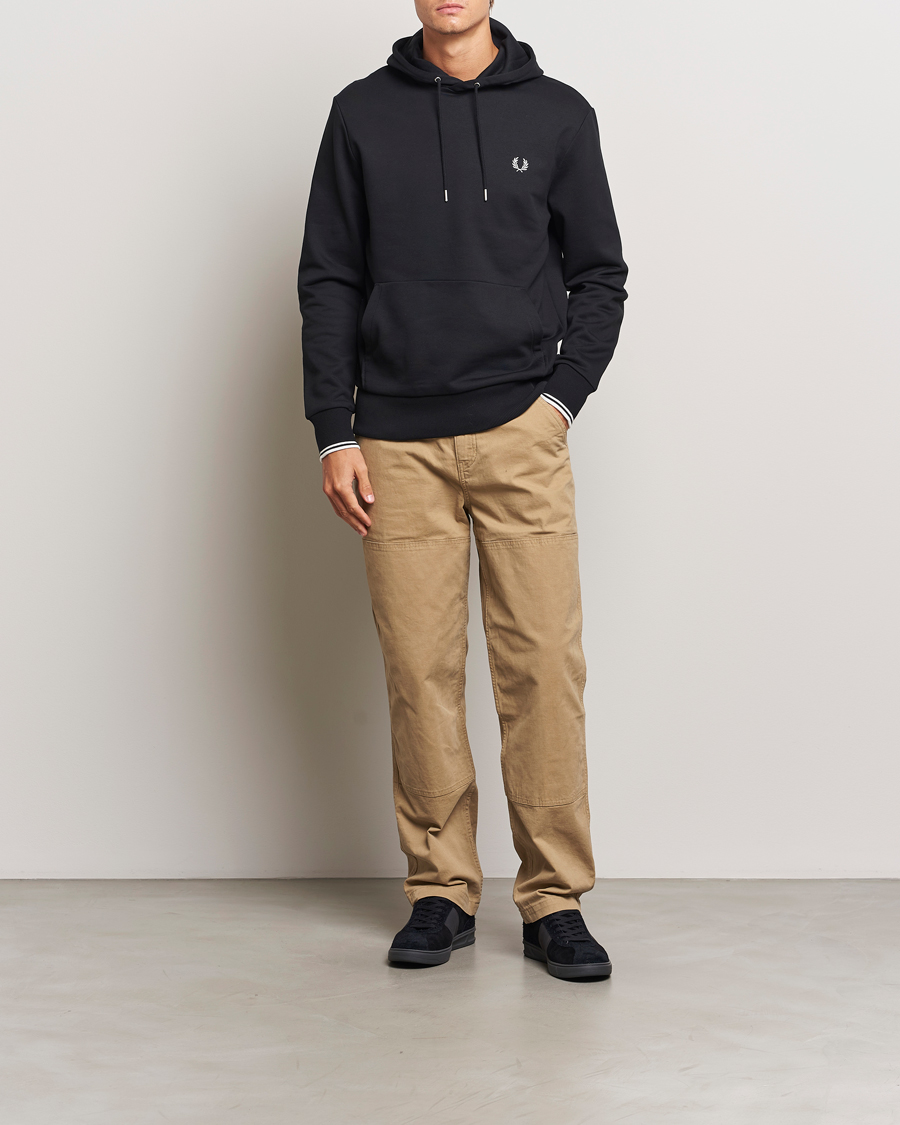 Heren | Truien | Fred Perry | Tipped Hoodie Black