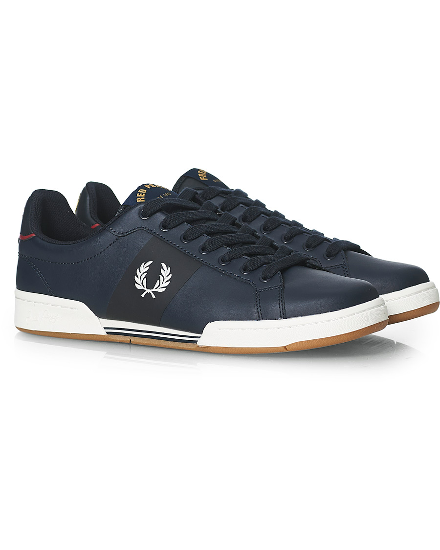 Homme | Fred Perry Bonded Leather Sneakers Navy | Fred Perry | Bonded Leather Sneakers Navy