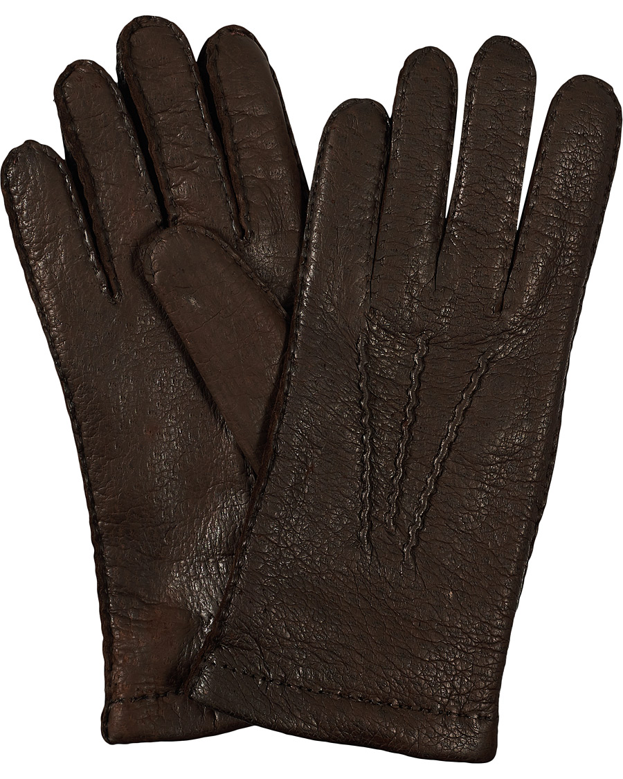 Homme | Hestra Peccary Handsewn Cashmere Glove Espresso | Hestra | Peccary Handsewn Cashmere Glove Espresso