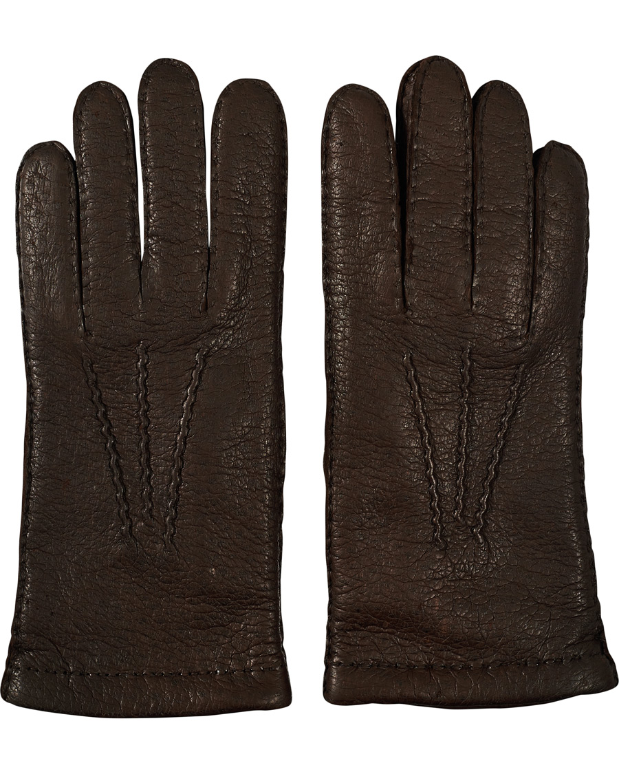 Homme | Hestra Peccary Handsewn Cashmere Glove Espresso | Hestra | Peccary Handsewn Cashmere Glove Espresso
