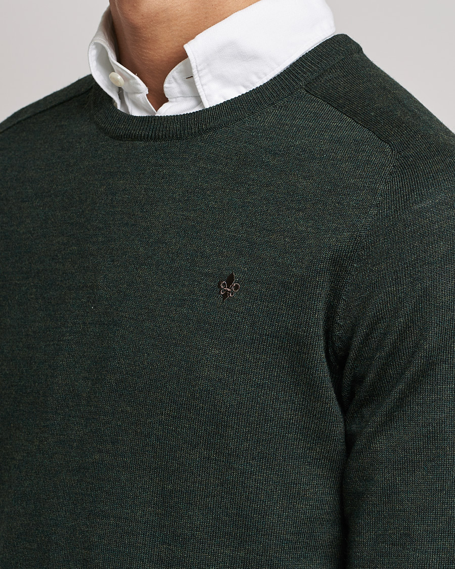 Heren | Truien | Morris | Merino O-neck Olive Melange