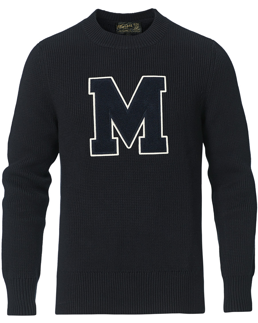 Heren | Truien | Morris | Bradley Knitted Logo O-Neck Navy