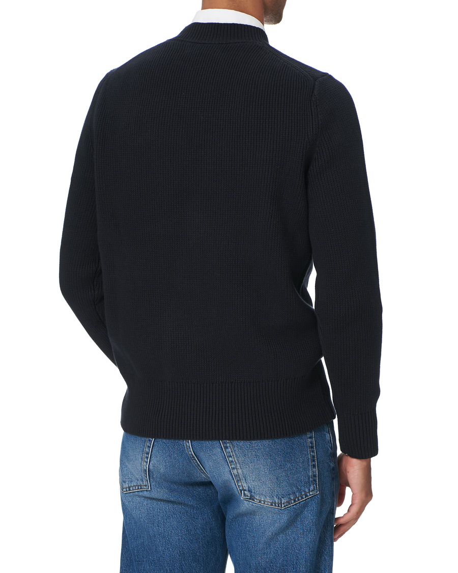 Heren | Truien | Morris | Bradley Knitted Logo O-Neck Navy