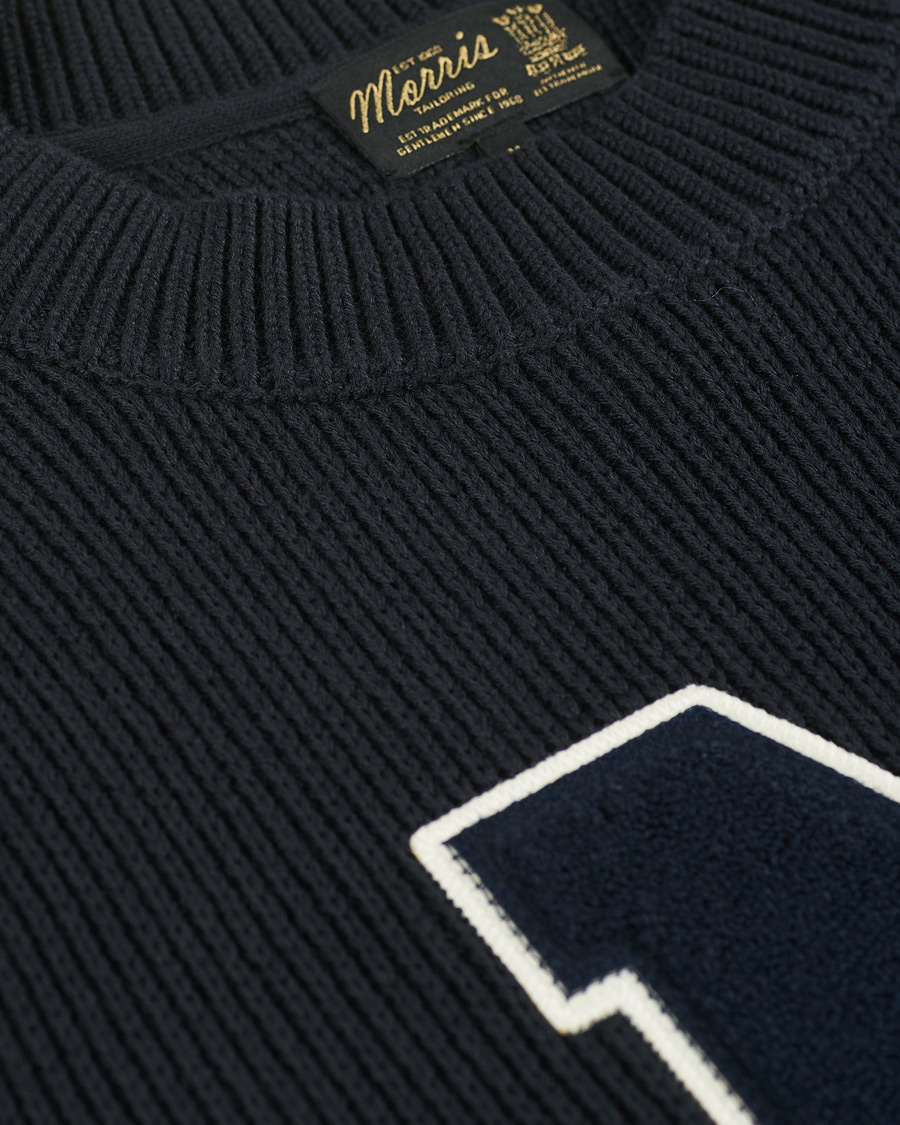 Heren | Truien | Morris | Bradley Knitted Logo O-Neck Navy