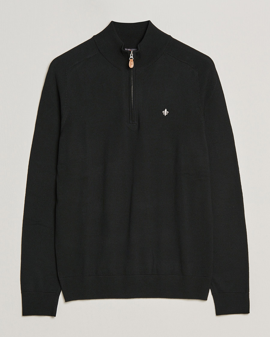 Heren | Truien | Morris | John Merino Half Zip Black