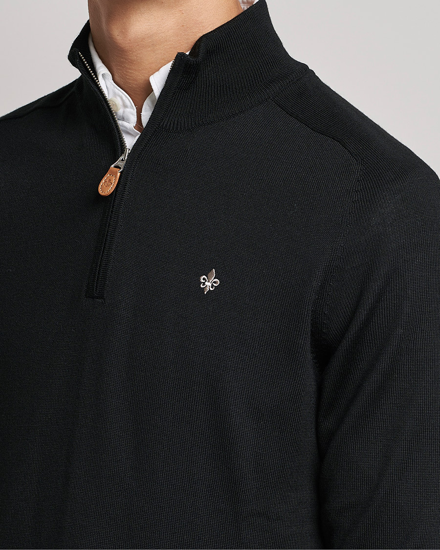Heren | Truien | Morris | John Merino Half Zip Black