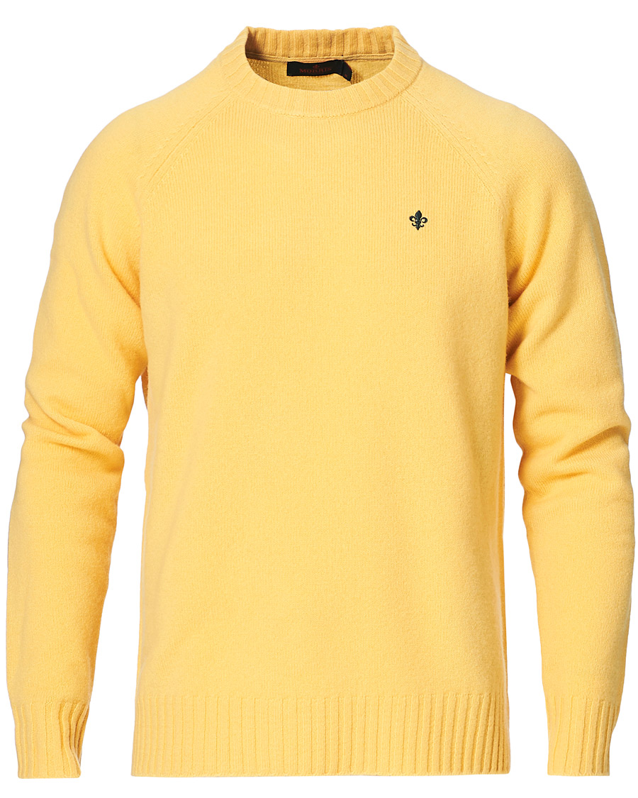 Heren | Truien | Morris | Lambswool Knitted Crew Neck Yellow