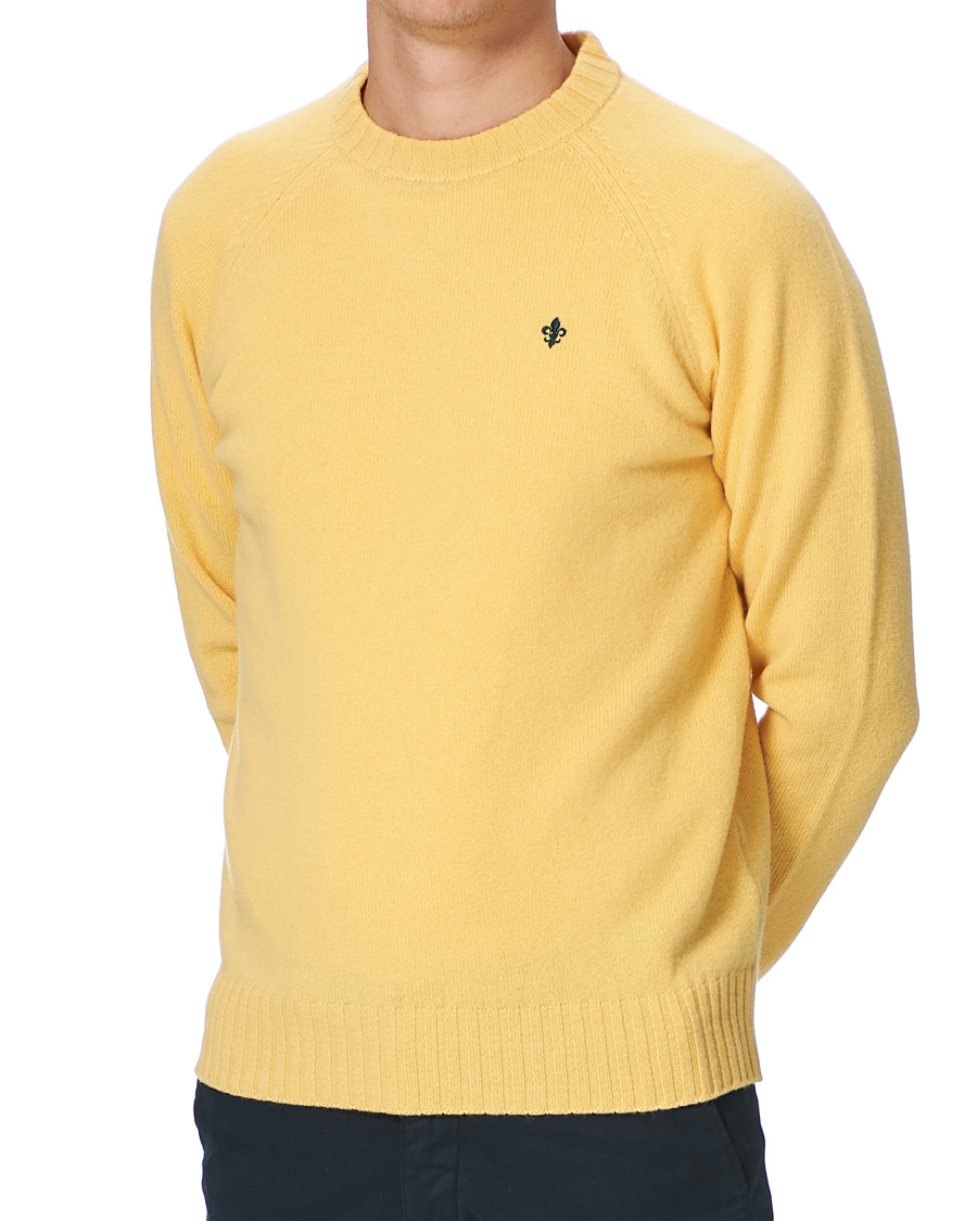 Heren | Truien | Morris | Lambswool Knitted Crew Neck Yellow