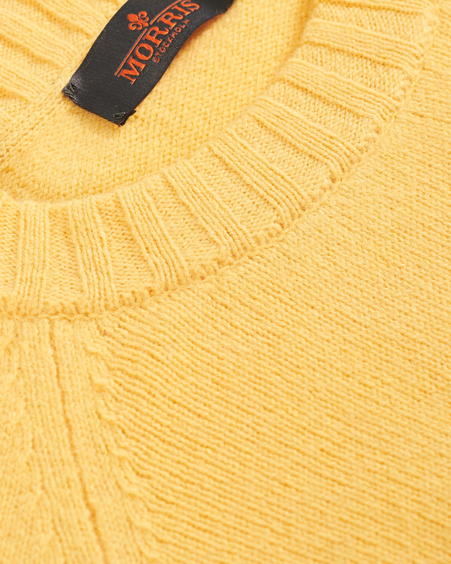 Heren | Truien | Morris | Lambswool Knitted Crew Neck Yellow
