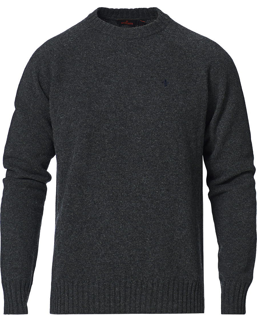 Homme | Pulls Et Tricots | Morris | Lambswool Knitted Crew Neck Dark Grey