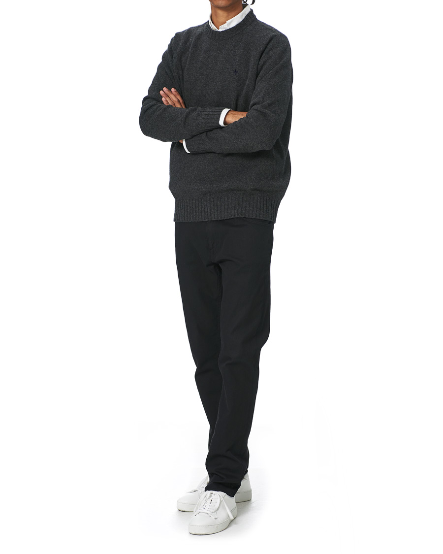Homme | Pulls Et Tricots | Morris | Lambswool Knitted Crew Neck Dark Grey