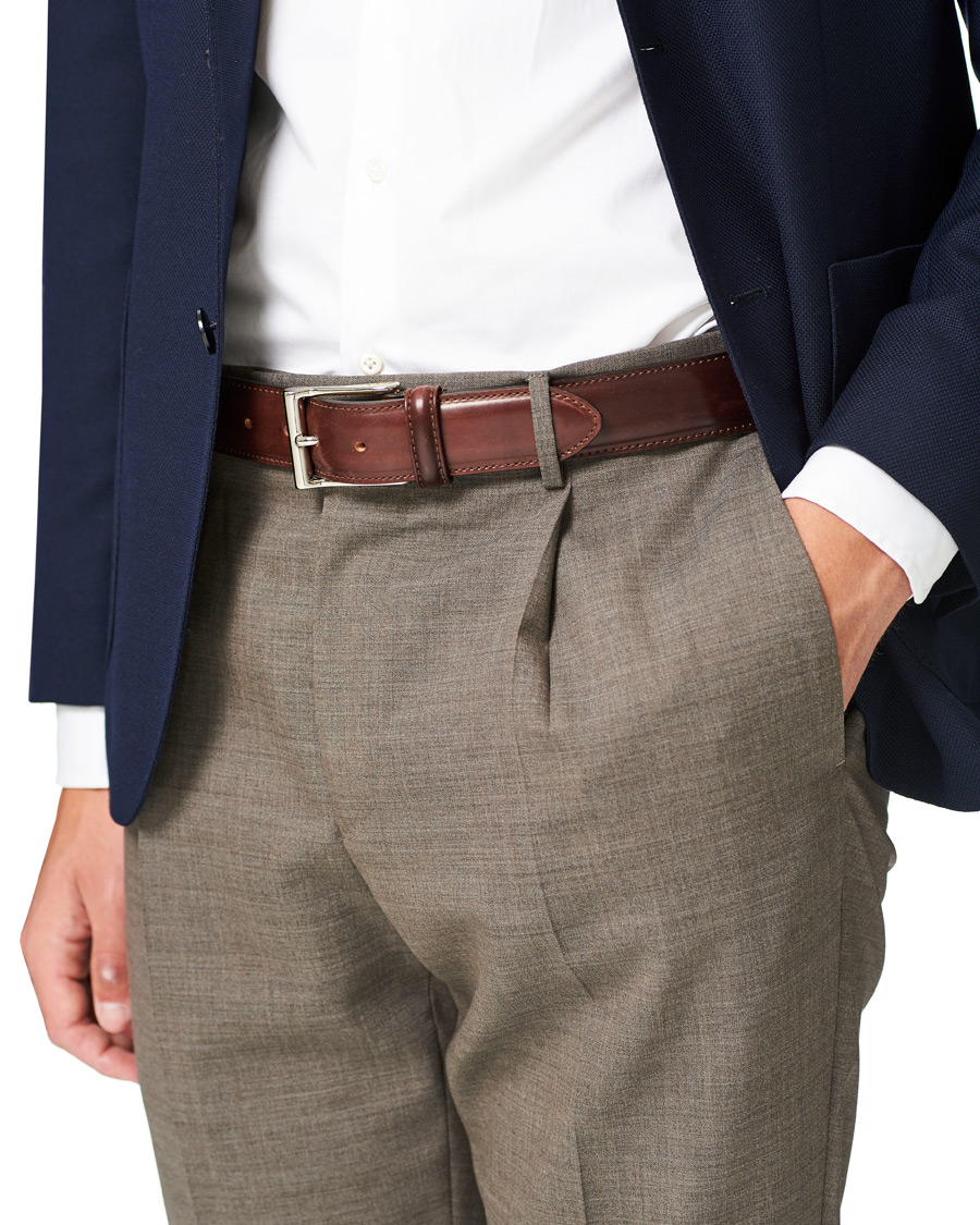 Homme | Crockett & Jones Belt 3.2 cm Burgundy Cordovan | Crockett & Jones | Belt 3.2 cm Burgundy Cordovan