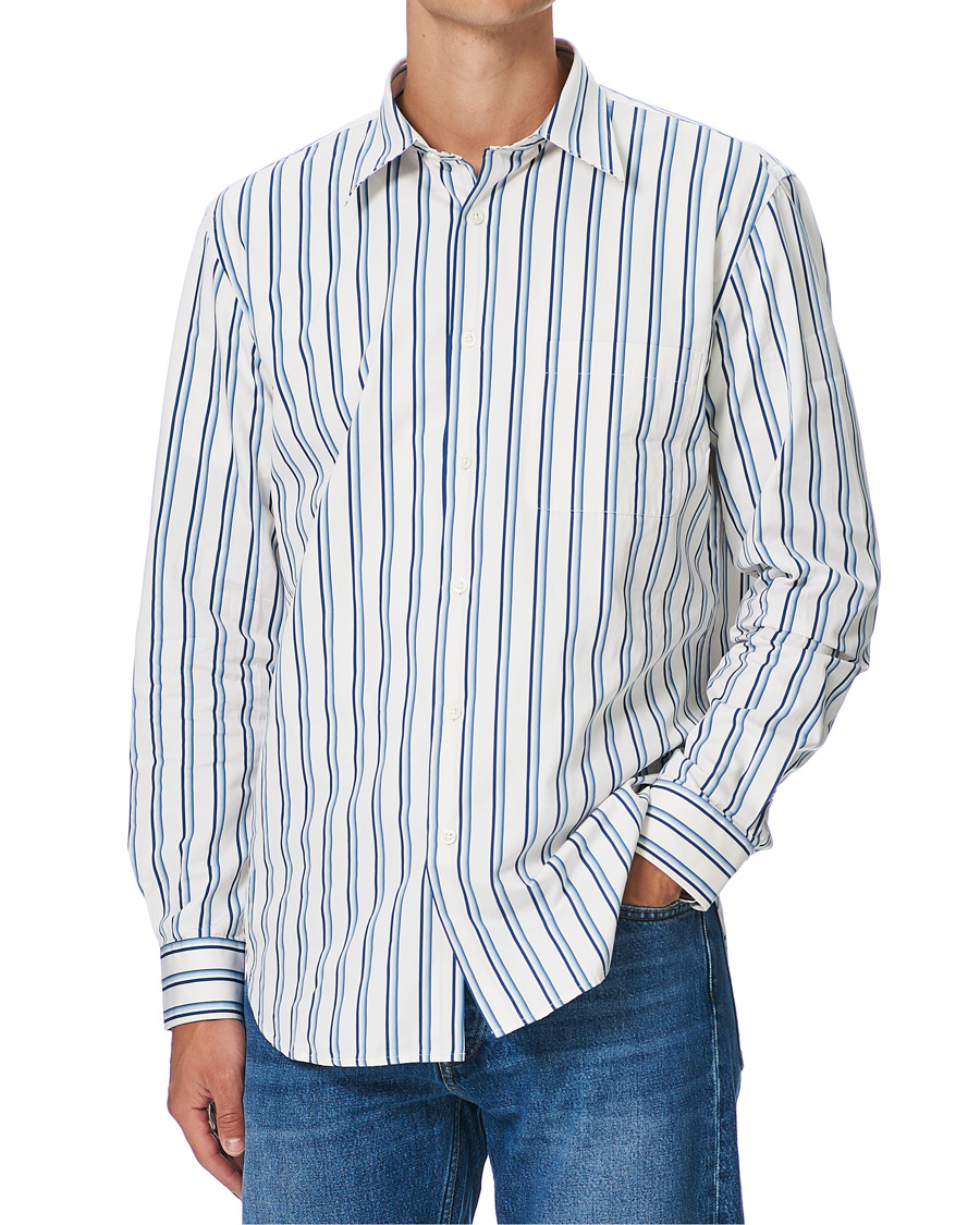 Homme | Chemises | Sunflower | Adrian Striped Shirt White/Blue