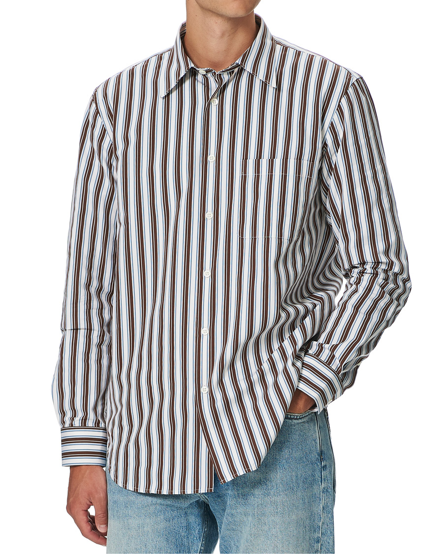 Homme | Chemises | Sunflower | Adrian Striped Shirt Brown/Cream