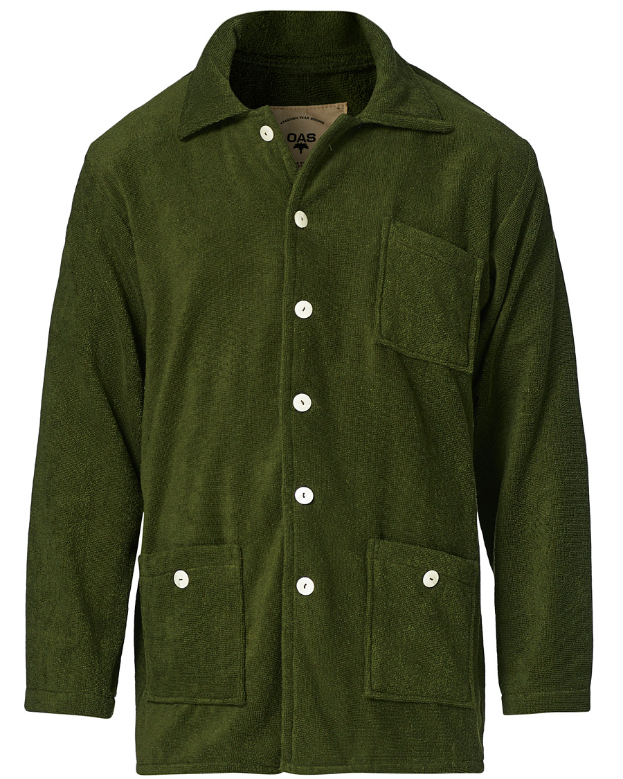 Heren | Overhemden | OAS | Beach Dandy Terry Overshirt Army