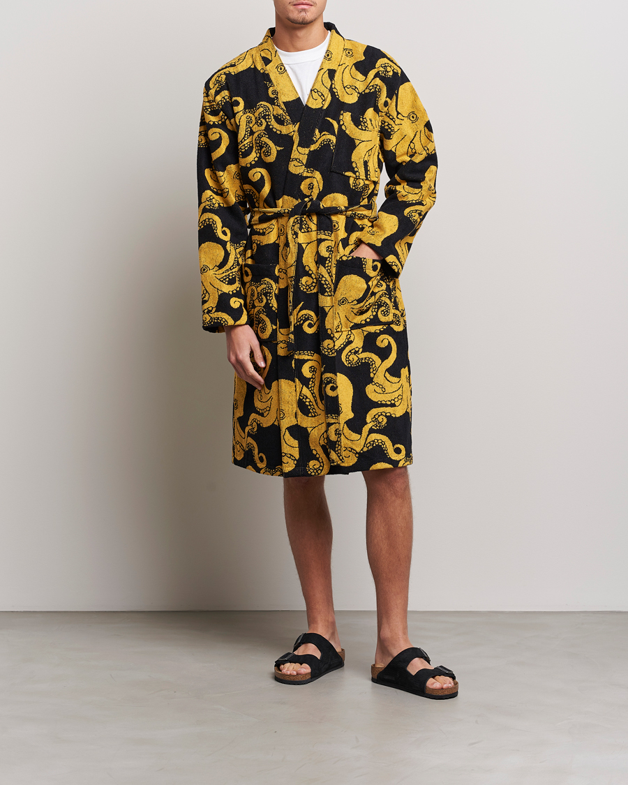 Heren | Pyjama's en gewaden | OAS | Terry Robe Black Octo
