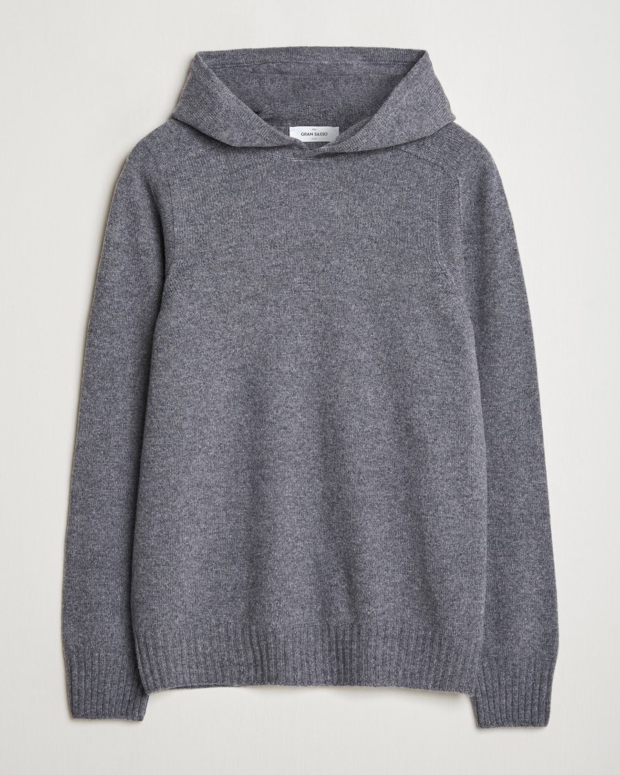 Homme | Pulls Et Tricots | Gran Sasso | Wool Hoodie Grey Melange